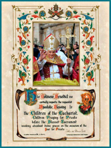 Papal Apostolic Blessings - Pope Benedict XVI - 2010