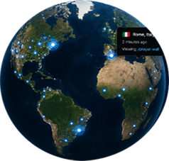 Visitors from around the world